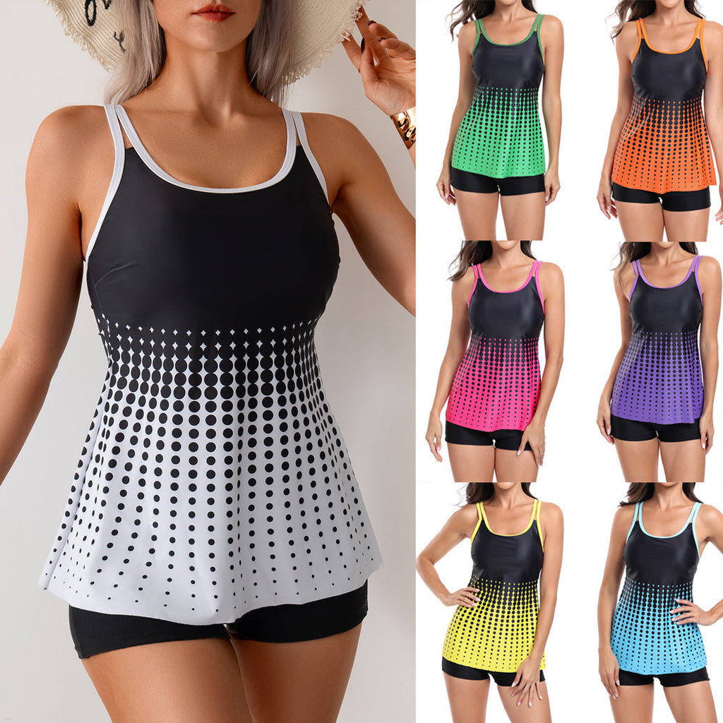 Ensemble de tankini pour femmes avec coupe sportive et motif à pois élégant Echo Archiv