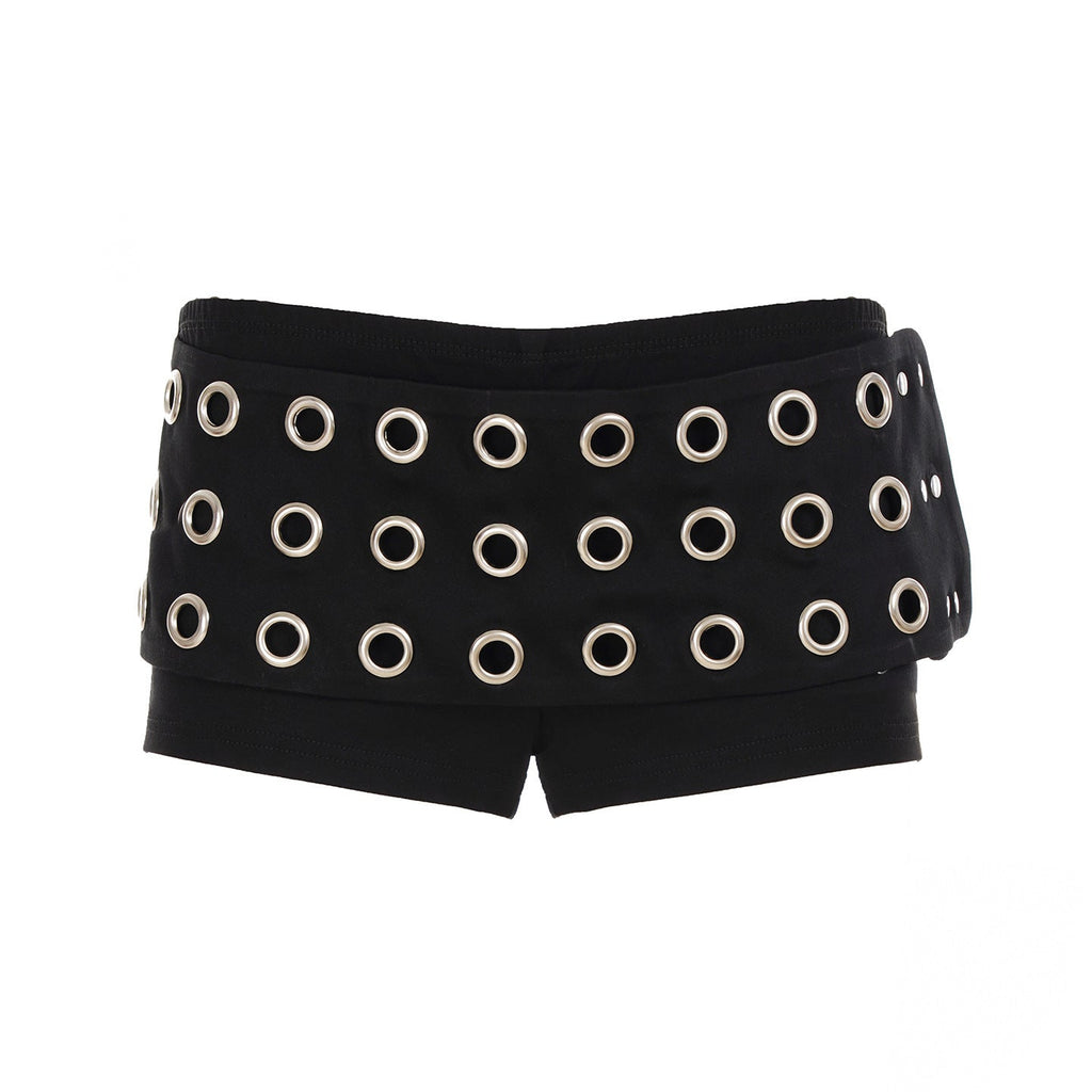 Shorts pour femmes avec design décoratif à œillets R&B
