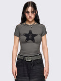 T-shirt ajusté pour femmes avec design étoile R&B
