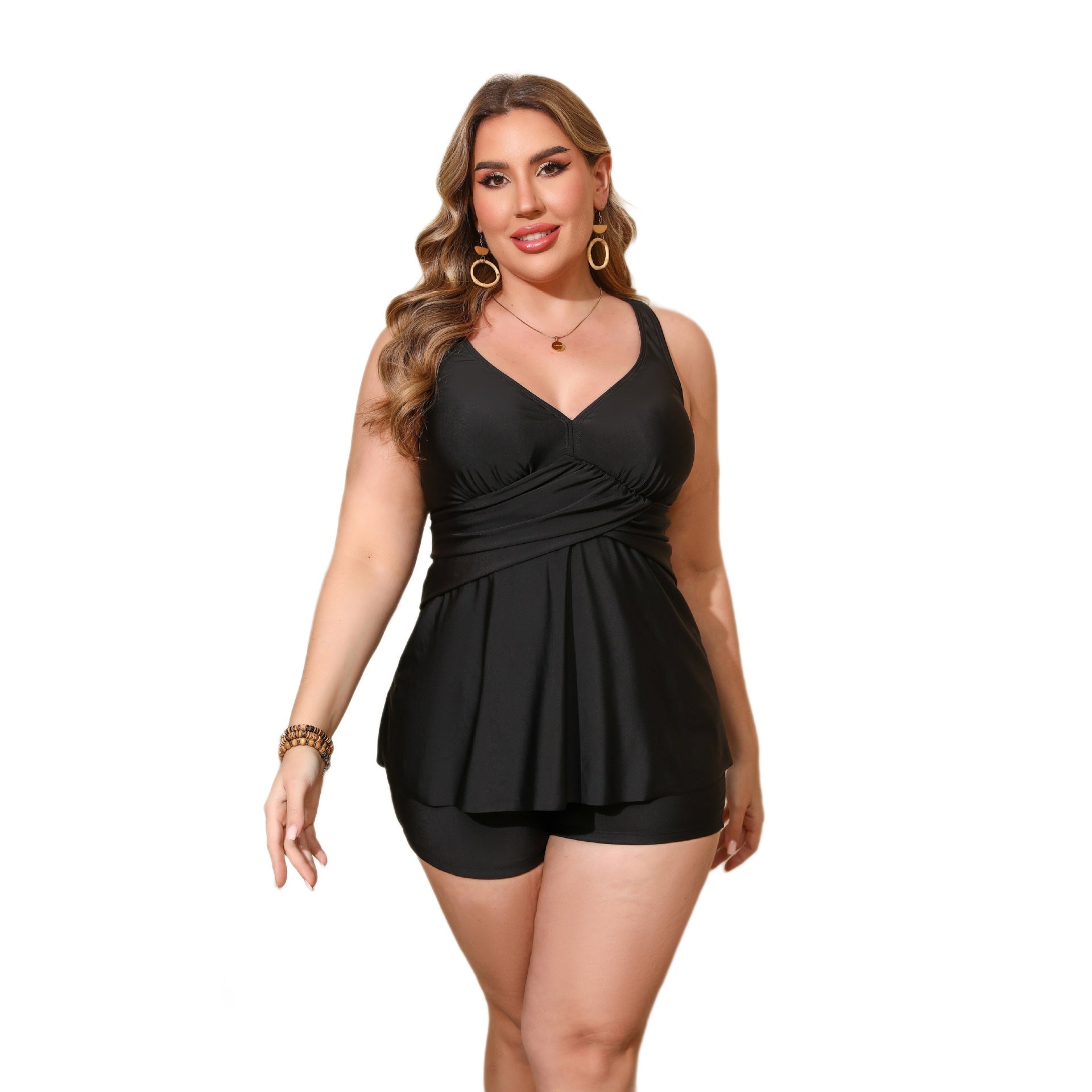 Ensemble Tankini Femme avec haut drapé flatteur et shorts Echo Archiv
