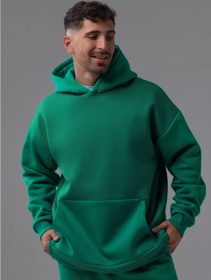 Homme nan lourd hoodie boxy en polaire avec épaules tombantes, capuche renforcée et poche kangourou Echo Archiv