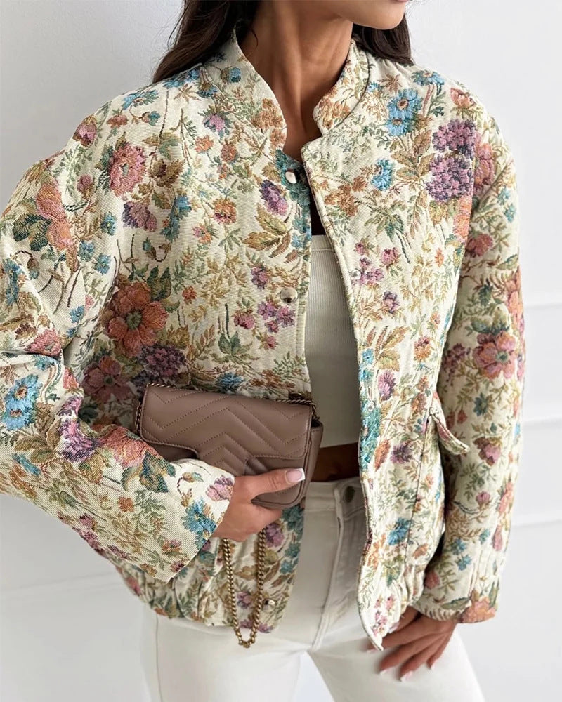 Veste à manches longues pour femmes avec boutons