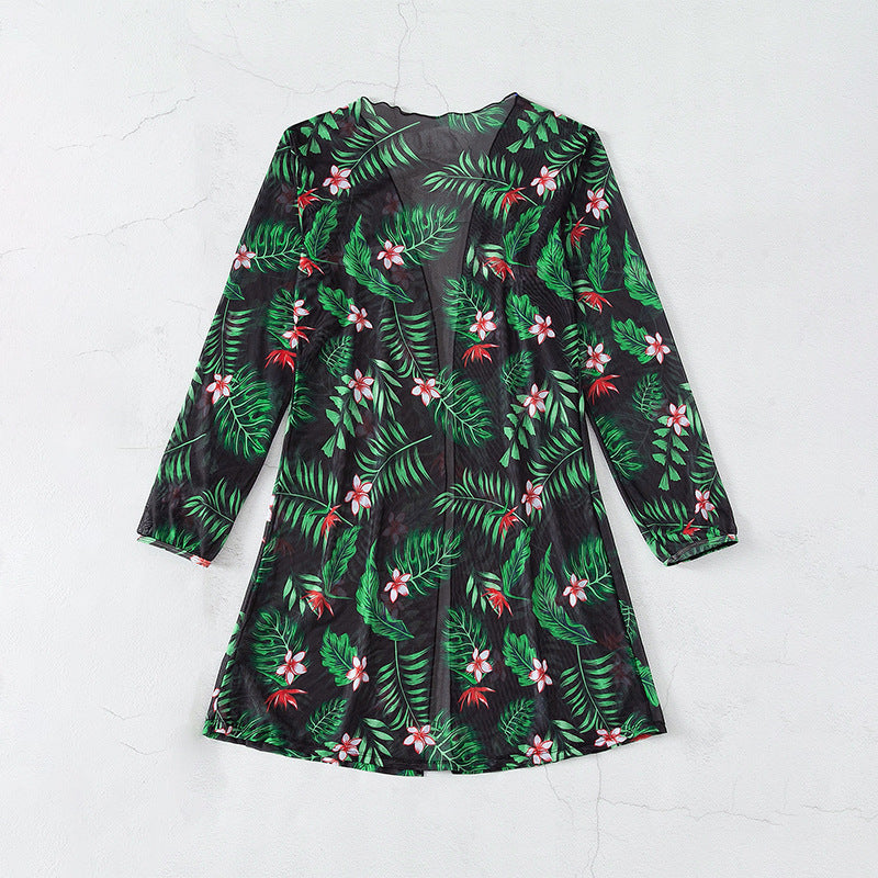 Paréo féminin avec motif floral et design transparent R&B