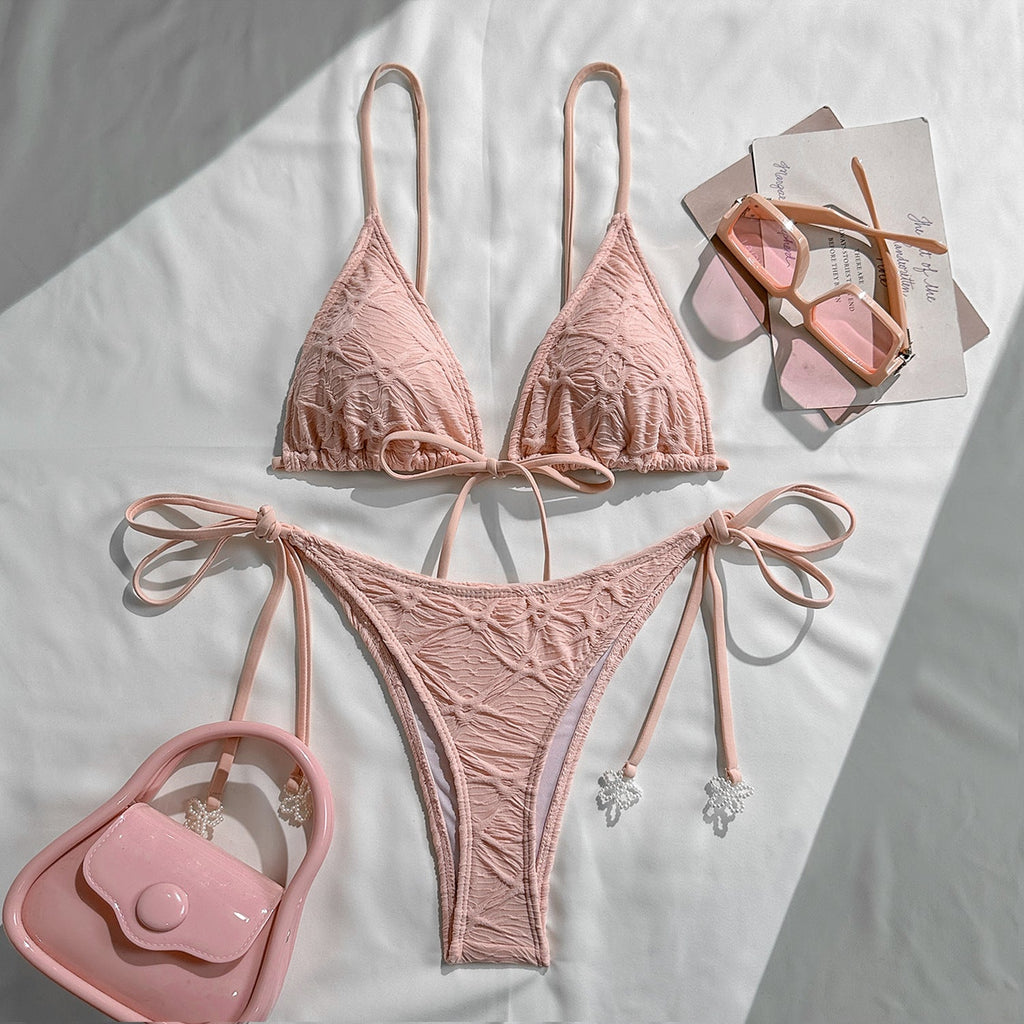 Bikini triangle pour femmes avec nœuds ludiques R&B