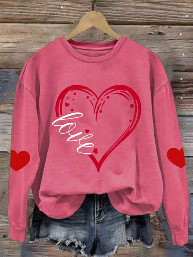 Pull confortable pour femmes avec motif cœur Echoarchiv