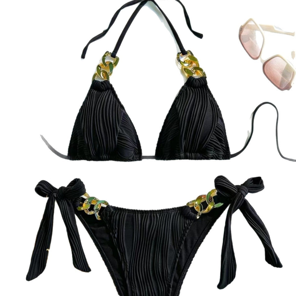 Bikini triangle pour femmes avec éléments décoratifs en chaîne Echo Archiv