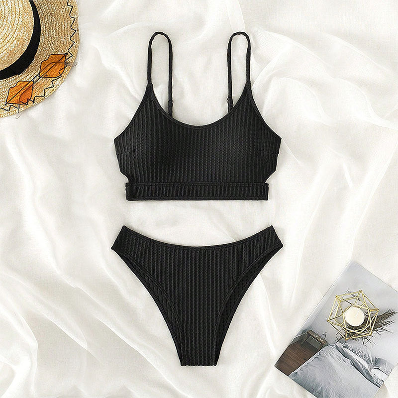 Bikini raffiné pour femmes avec design rayé R&B