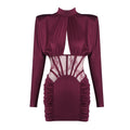 Robe de cocktail ajustée pour femmes avec élégante dentelle et fronces Heidi-Mode