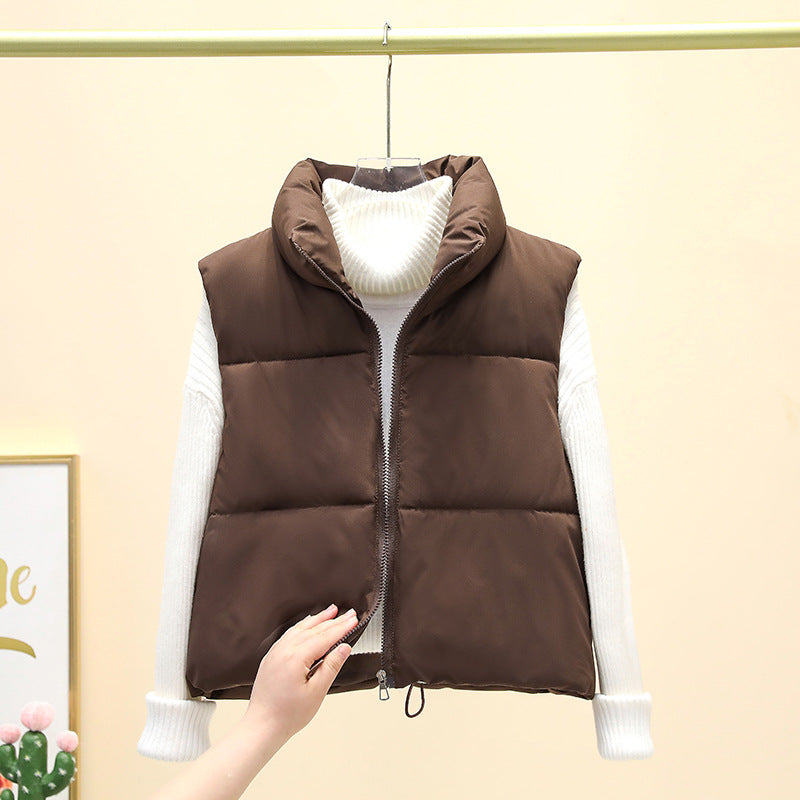 Gilet court matelassé pour femme avec col montant, fermeture éclair à double sens et ourlet ajustable Echo Archiv