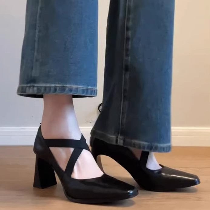 Pompes Slingback élégantes pour femmes avec un design de sangle à la mode et un confort de talon bloc R&B