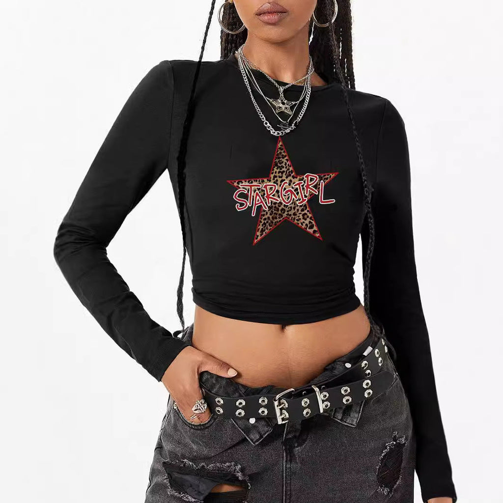 T-shirt à manches longues ajusté pour femmes avec un joli motif de canard, col rond et léger stretch Echo Archiv
