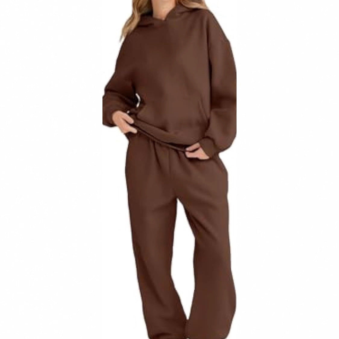 Ensemble de jogging à capuche décontracté pour femmes en French Terry avec sweat à capuche oversize et pantalon de jogging taille haute