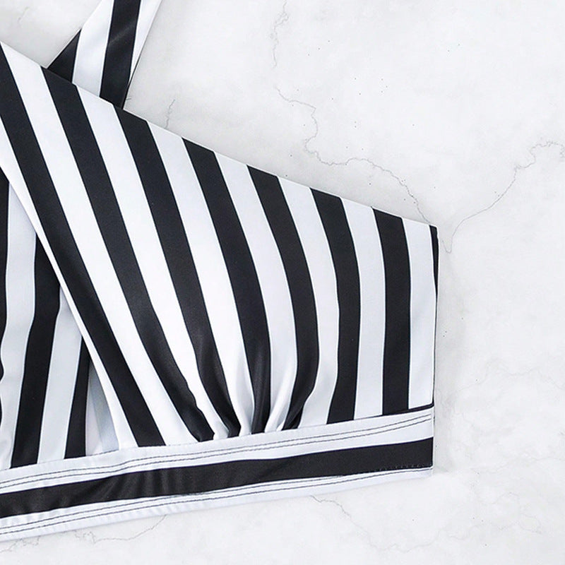 Haut de bikini rayé pour femmes R&B