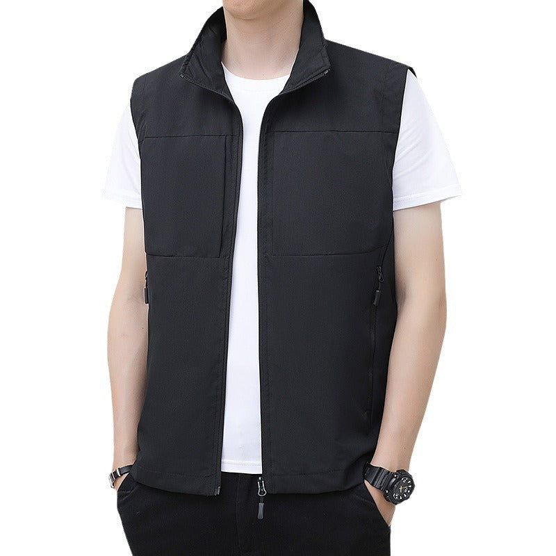 Veste de plein air légère et coupe-vent pour hommes avec col montant et poches zippées cachées Echo Archiv