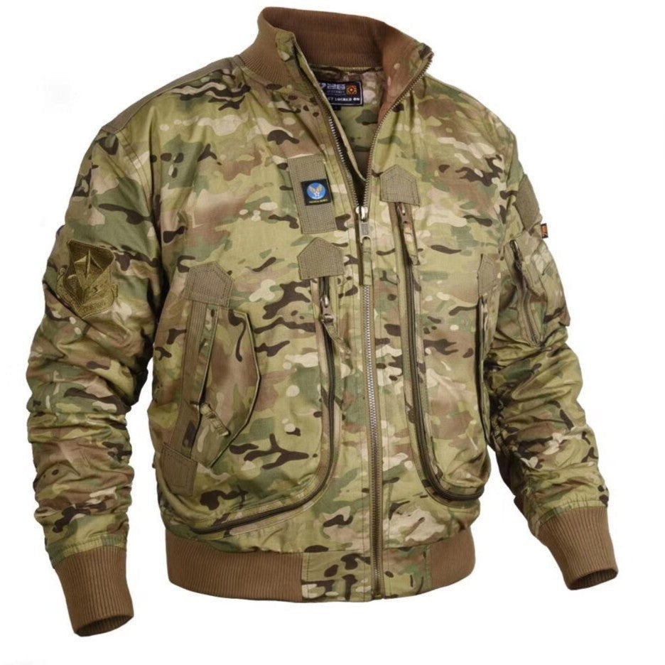 Veste pilote pour hommes style utilitaire avec poches multiples, poche pour bras et ourlet côtelé Echo Archiv