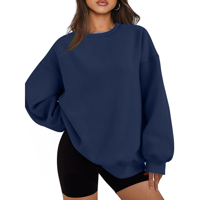 Sweatshirt oversized à col rond pour femmes avec épaules tombantes, doublure en polaire douce et bords côtelés Echo Archiv