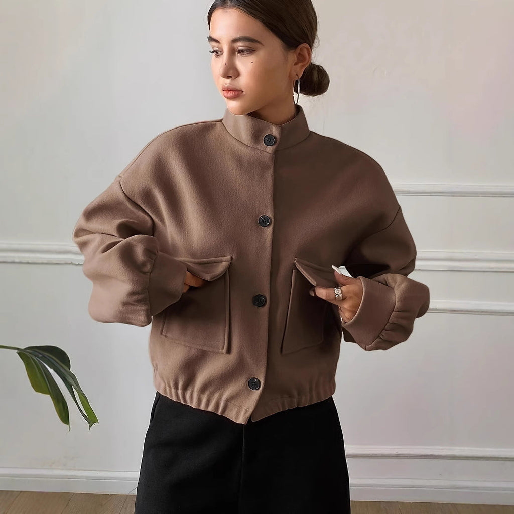 Veste courte à col montant pour femmes