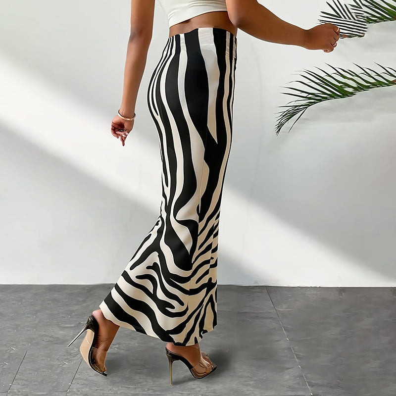 Jupe Maxi Femme avec motif zèbre créatif R&B
