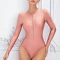 Maillot de bain à manches longues pour femme avec fermeture éclair R&B