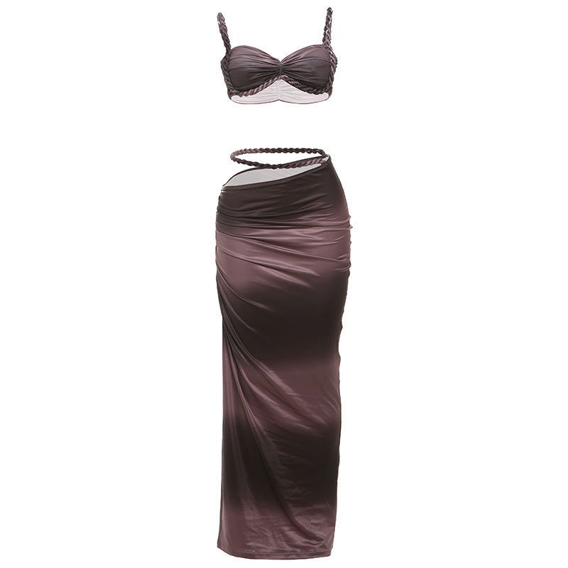 Ensemble de bikini pour femmes avec jupe portefeuille élégante R&B