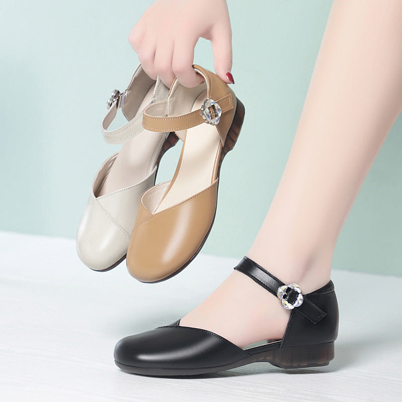 Ballerines à lanières confortables pour femmes avec boucle à la mode Heidi-Mode