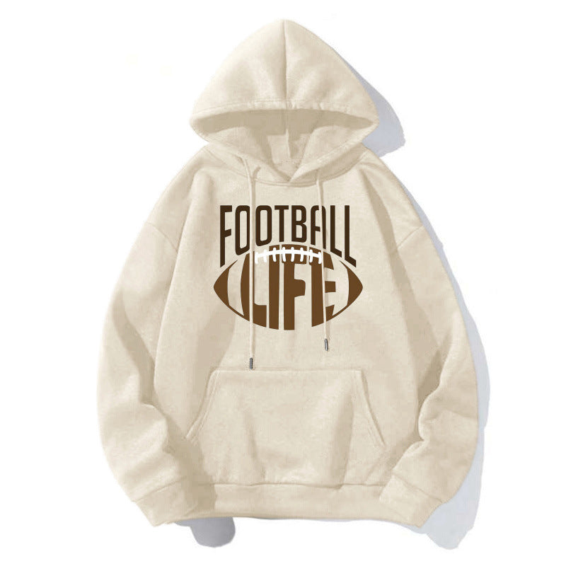 Pull à capuche sportif pour femmes avec motif football Echoarchiv