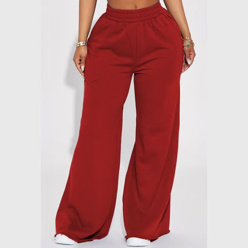 Pantalon Palazzo-Lounge pour femmes taille haute avec ceinture de confort froncée et silhouette large fluide Echo Archiv