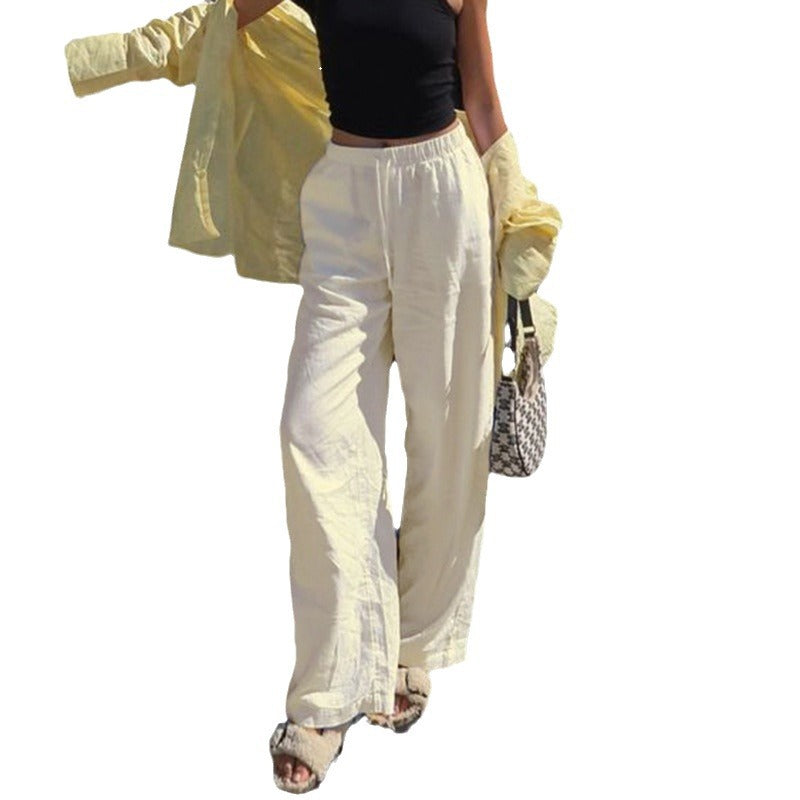 Pantalon de jogging large pour femmes avec taille haute, cordon de serrage et silhouette Palazzo Echo Archiv