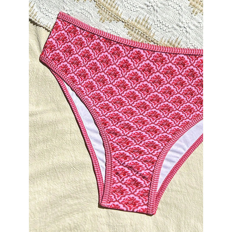 Bikini taille haute pour femmes avec motif élégant R&B