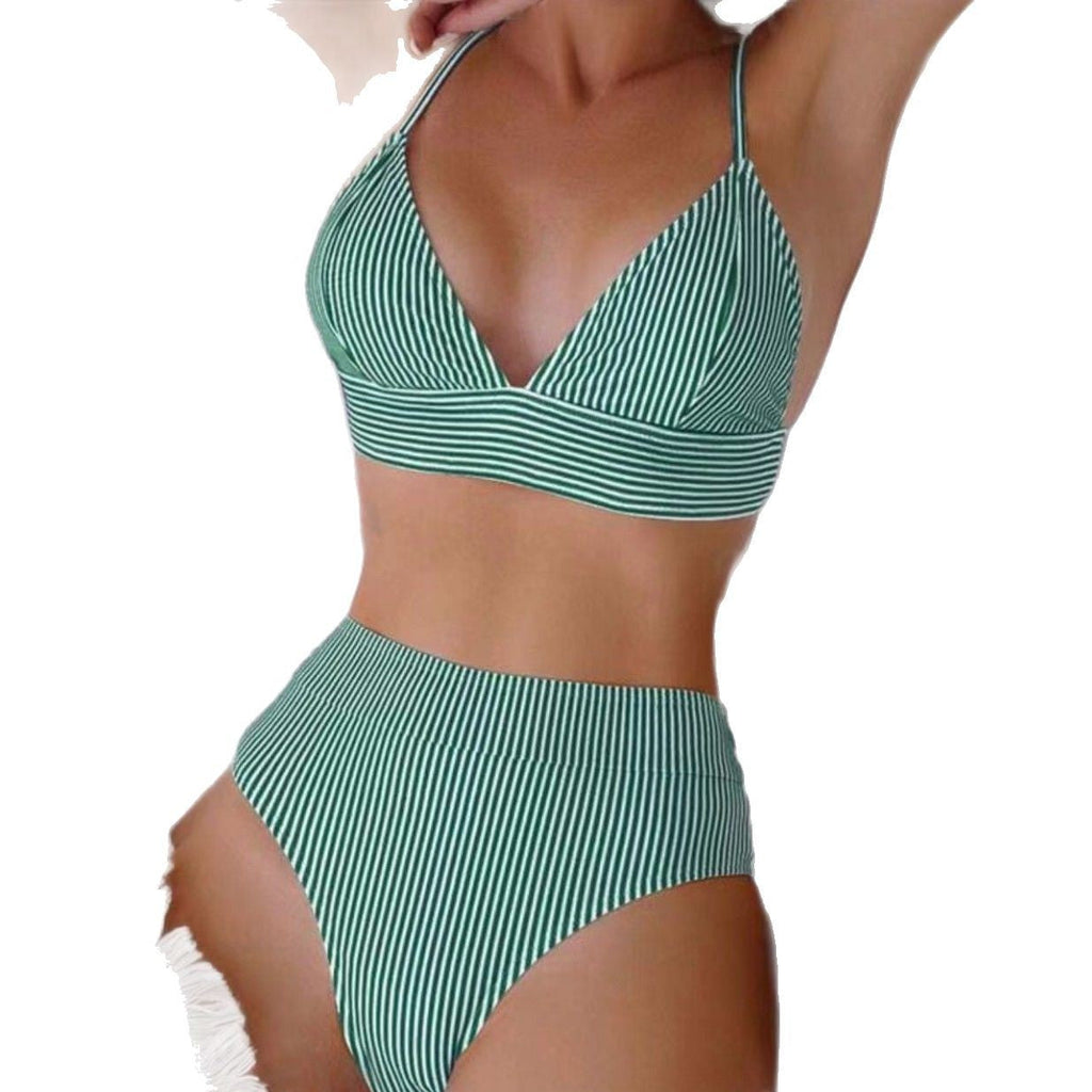 Ensemble de bikini à taille haute rayé pour femmes Echo Archiv