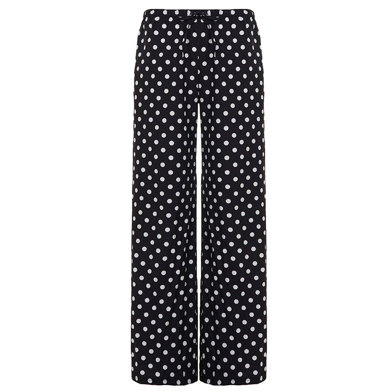 Pantalon Palazzo large pour femmes avec taille élastique et motif à pois Echo Archiv