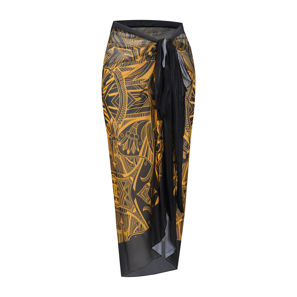 Maillot de bain à manches longues pour femmes avec design graphique moderne R&B