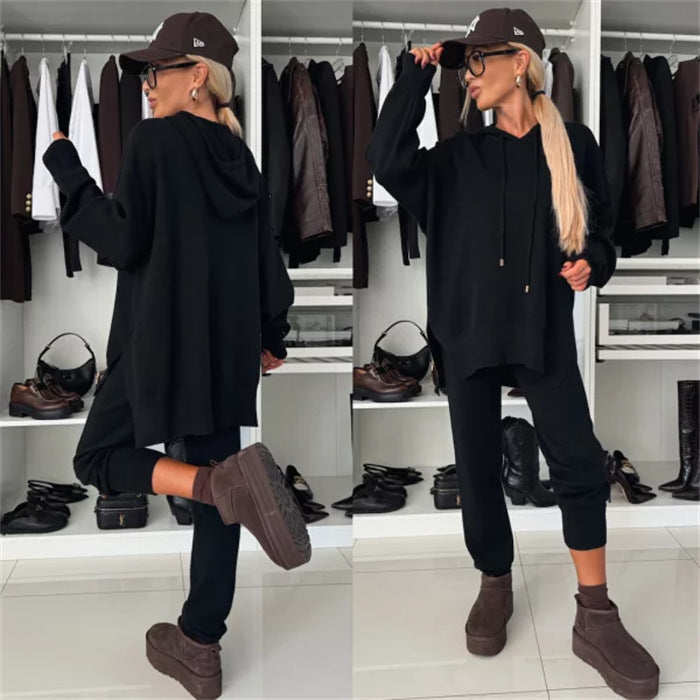 Ensemble lounge à capuche surdimensionné pour femmes et jogger tapered
