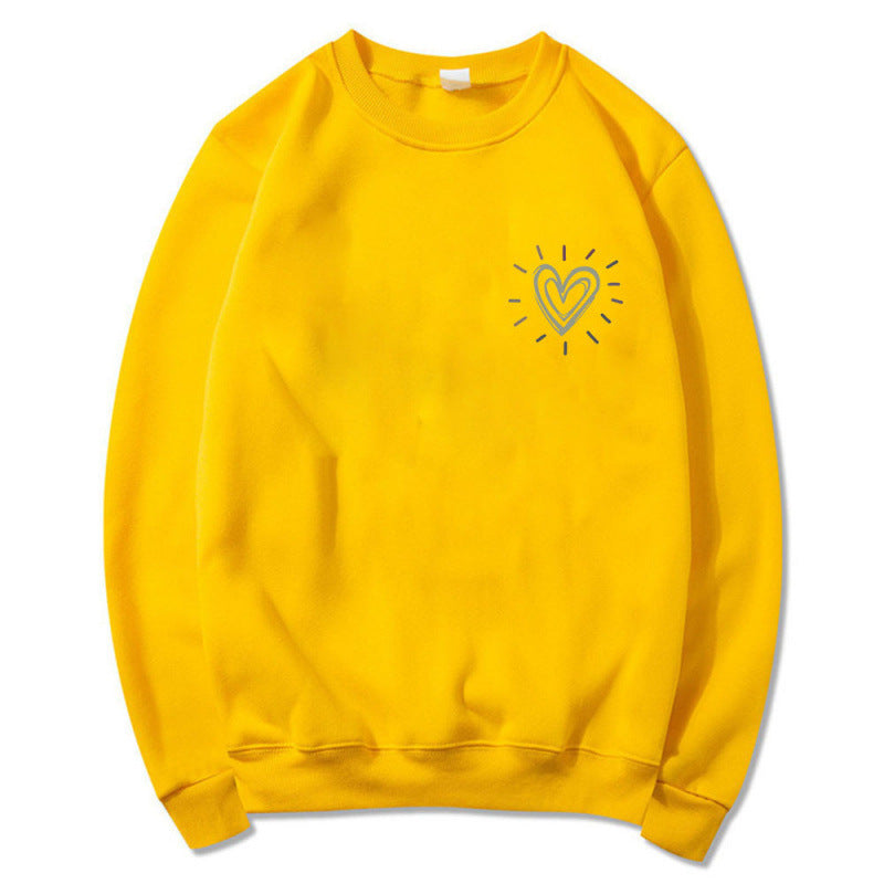 Sweat-shirt confortable pour femmes avec motif en cœur Echoarchiv