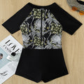 Combinaison de sport pour femmes avec un design floral et manches courtes R&B