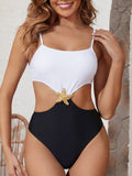 Maillot de bain élégant pour femmes avec découpe latérale et décoration maritime Echo Archiv