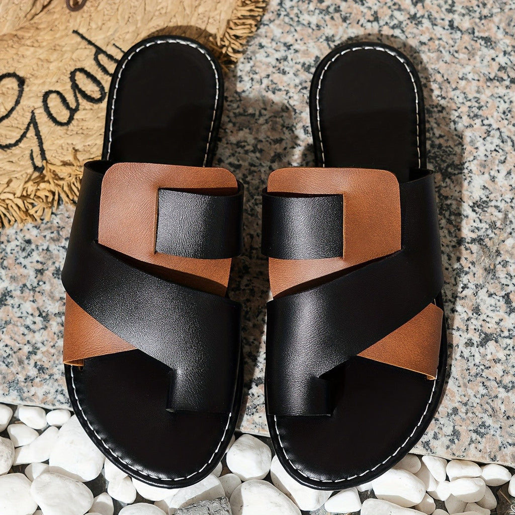 Sandales à lanières ouvertes pour femmes avec design moderne de lanières croisées R&B