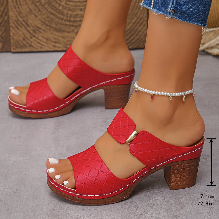 Sandales compensées pour femmes avec une structure de sangles confortable et un design à la mode R&B
