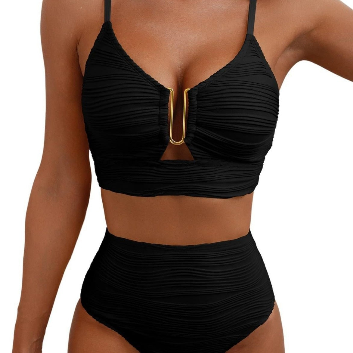 Bikini Femme Taille Haute avec Fronces R&B
