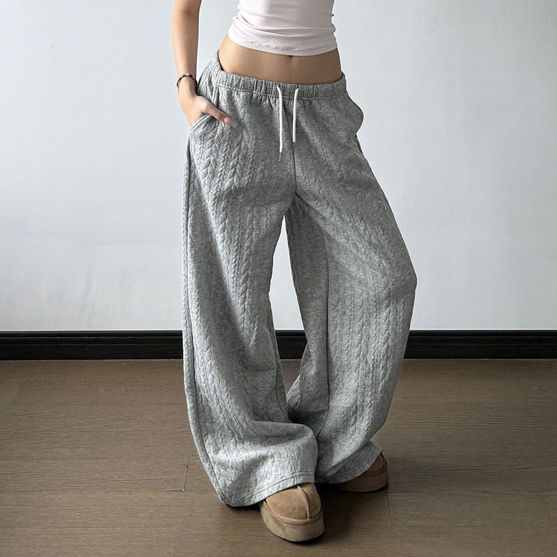 Pantalon Palazzo-Lounge large pour dames en jersey doux avec cordon de serrage et ceinture confortable Echo Archiv