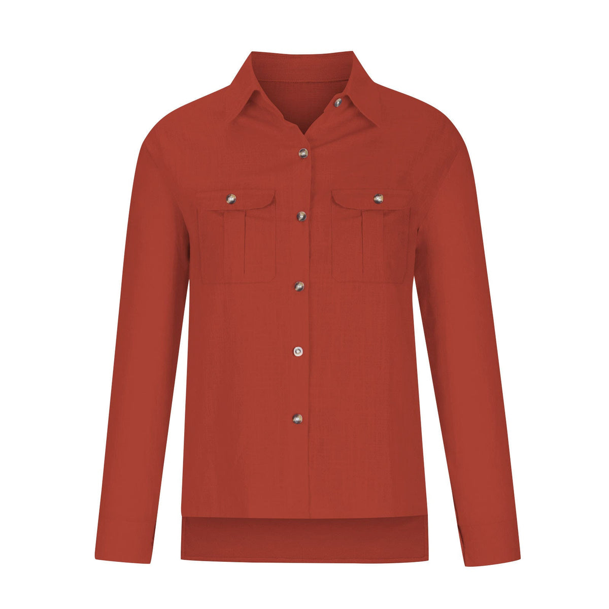 Chemisier oversize léger pour femmes en mélange de coton avec poches poitrine