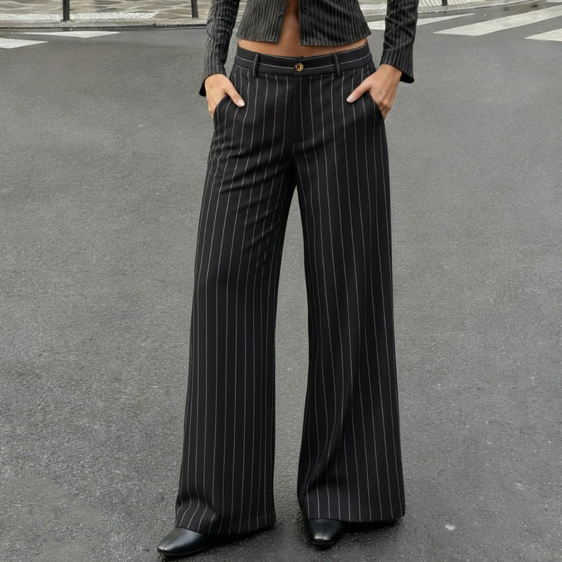 Pantalon Palazzo à rayures pour dames, taille haute, pli marqué et jambe large Echo Archiv