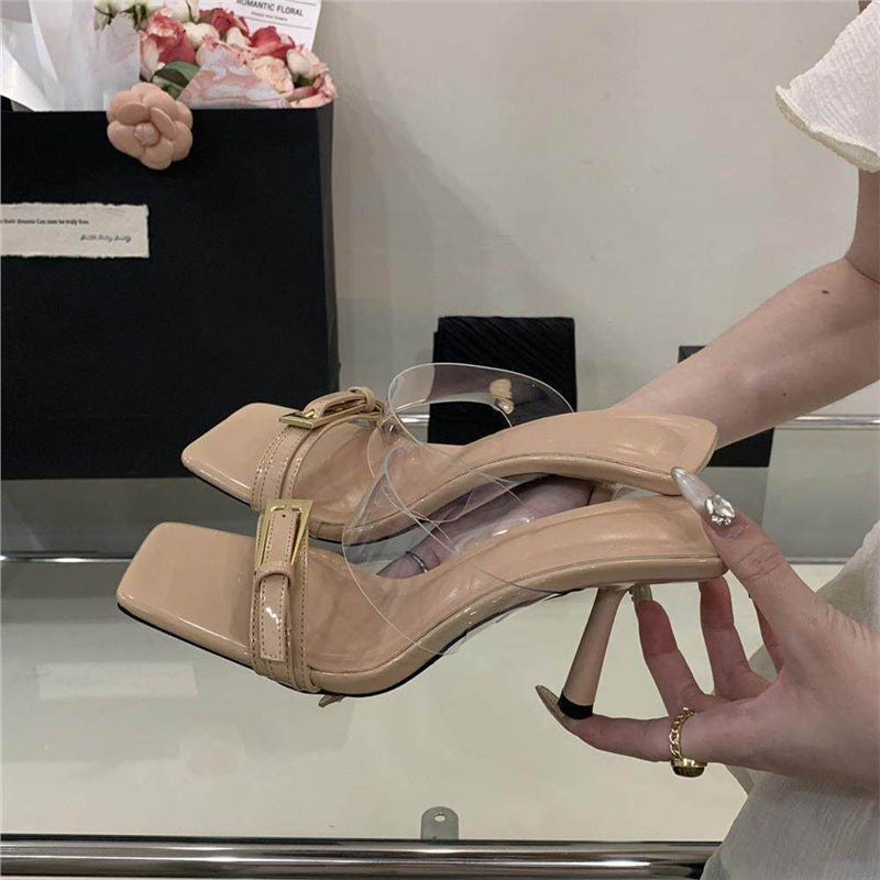 Sandales à talons hauts transparentes élégantes pour femmes R&B