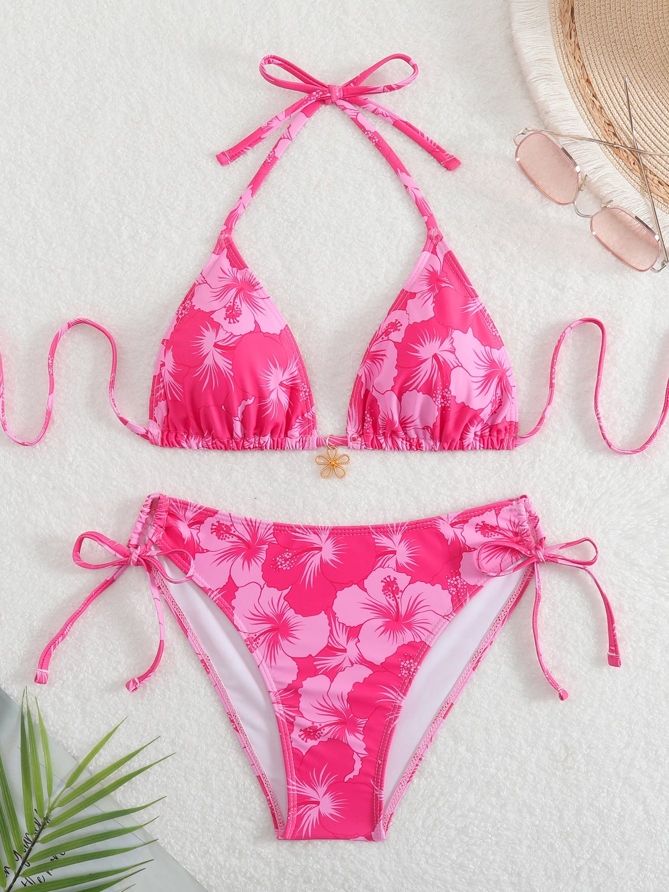Bikini triangle femme avec design floral et bretelles réglables Echo Archiv