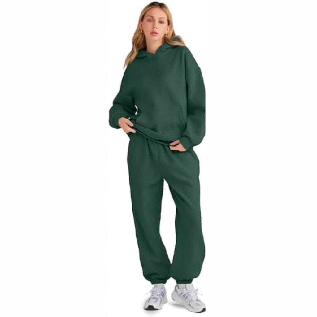 Ensemble de jogging à capuche décontracté pour femmes en French Terry avec sweat à capuche oversize et pantalon de jogging taille haute