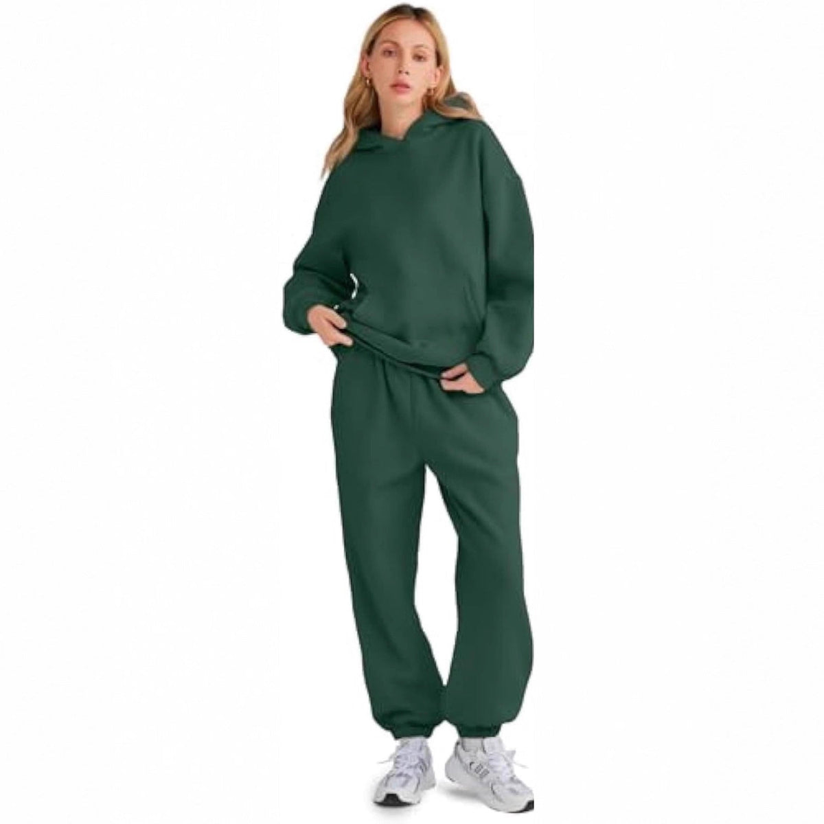 Ensemble de jogging à capuche décontracté pour femmes en French Terry avec sweat à capuche oversize et pantalon de jogging taille haute