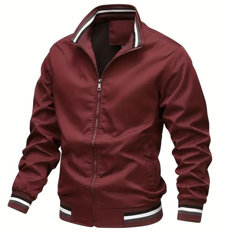Veste bomber légère pour hommes avec col montant et bandes contrastées Echo Archiv