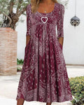 Robe maxi pour femmes avec motif bandana paisley, couture empire, zone sous-poitrine froncée et poches latérales R&B