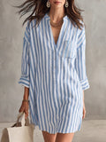 Robe Chemise en Lin Décontractée et Aérée pour Femmes