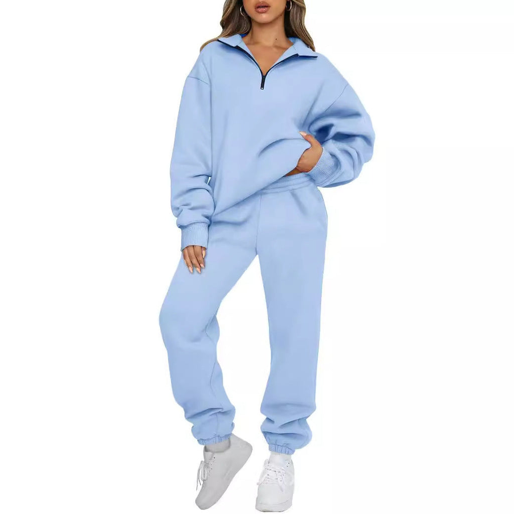 Ensemble lounge mi-zip pour femmes avec sweatshirt oversize et pantalon de jogging taille haute Echo Archiv